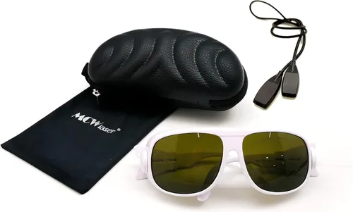 MCWlaser Gafas de seguridad láser de 190-540 nm y 800-2000 nm, Yag, azul, láser verde y luz UV, gafas láser de protección ocular para 405 nm, 445
