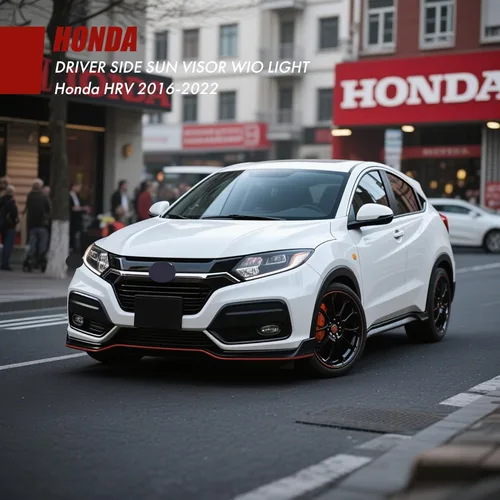 Miniatura 7 de PEVEST Visera Solar con Luces y Espejo LH Lado del Conductor - Interior Gris Platino para Honda HR-V EX-L/EX/LX/Sport 2016-2022 Reemplaza