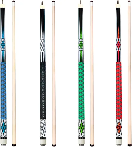 Miniatura 8 de Juego de palos de billar Joovon de 4 y juego de palos de billar de 2 con punta de taco de 13 mm, taco de billar de 58 pulgadas con funda CUES DE