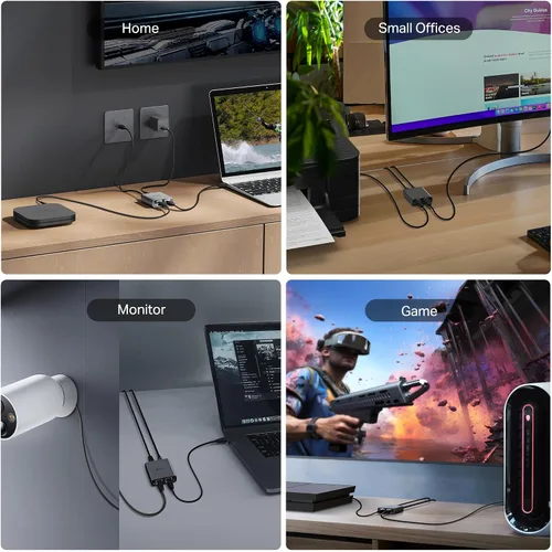 Miniatura 8 de TP-Link Divisor Ethernet 1 a 2, 1000 Mbps de alta velocidad de doble puerto divisor de Internet, compatible con Cat8/7/6/5e/5, cables USB-C