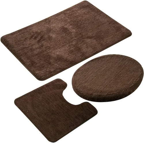 Miniatura 10 de MIFXIN Juego de 3 alfombras de baño peludas antideslizantes rectangulares de 20 x 31 pulgadas, alfombra de piso en forma de U de 20 x 20 pulgadas