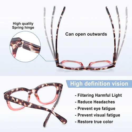 Miniatura 7 de Lentes de lectura progresivas multifocales para mujeres y hombres, bloqueo de luz azul, para computadora, lectores multifocales no lineales con A4