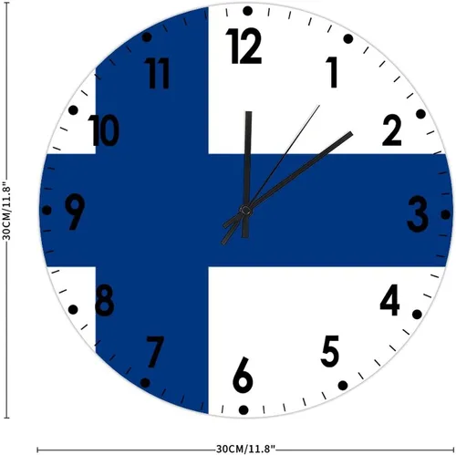 Miniatura 222 de Cheyan Reloj de pared con bandera de Canadá de 12 pulgadas, silencioso, sin tictac, de PVC, funciona con pilas, reloj redondo decorativo, regalo