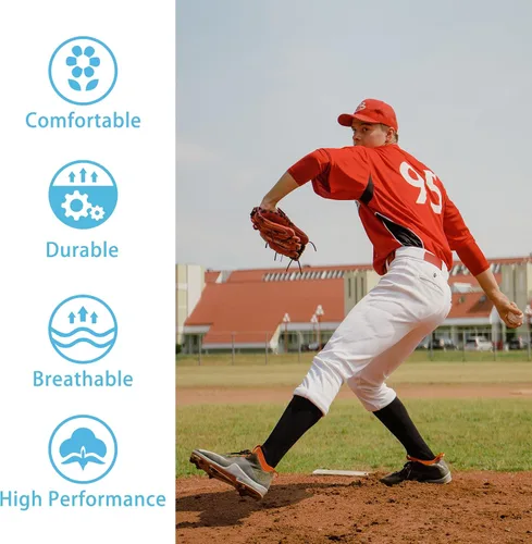 Miniatura 2 de Calcetines de béisbol, Unisex hasta la rodilla calcetines de fútbol adultos jóvenes softbol equipo deportes tubo calcetines 2612 pares