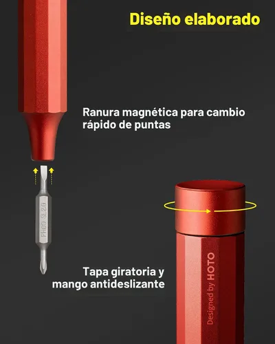 Miniatura 7 de HOTO Juego de destornilladores de precisión 24 en 1, juego de destornilladores mini con múltiples puntas magnéticas, juego de destornilladores