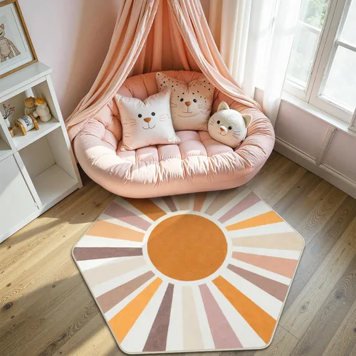 Miniatura 16 de STARUIA - Alfombra Boho Lavable de 3'x5', Alfombra de Área para Niños para Sala de Juegos, Alfombras Coloridas para Niños para Dormitorio, Alfombra