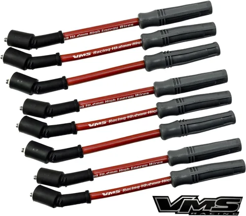 Miniatura 5 de VMS RACING Juego de cables de bujía de motor de alto rendimiento rojo de 0.402 in, cables de encendido, 32829, compatible con motores Vortec Chevy