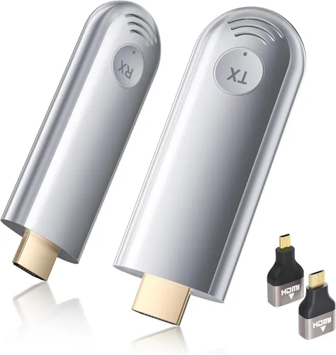 Miniatura 8 de TTQ Transmisor y receptor HDMI inalámbrico, extensor HDMI inalámbrico compatible con 4K, Plug and Play, 2.4G/5G, rango de 100 pies, compatible