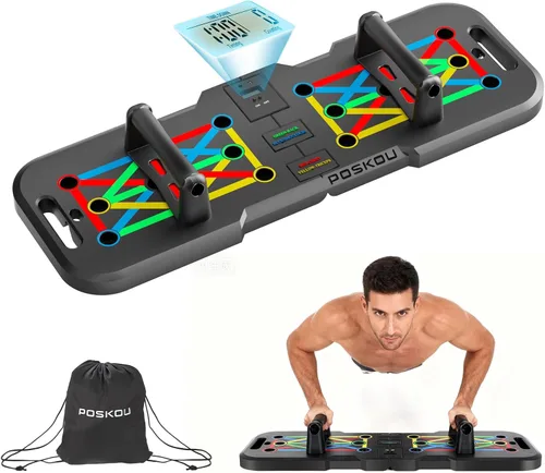Tabla de empuje con contador, tabla de flexiones para hombres y mujeres, equipo de entrenamiento de fuerza de gimnasio plegable, equipo de