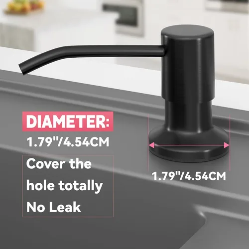 Miniatura 2 de OHiHi - Dispensador de jabón para fregadero de cocina con tubo de extensión de 47 pulgadas, base de cabezal de bomba ancha, sin fugas de agua, sin