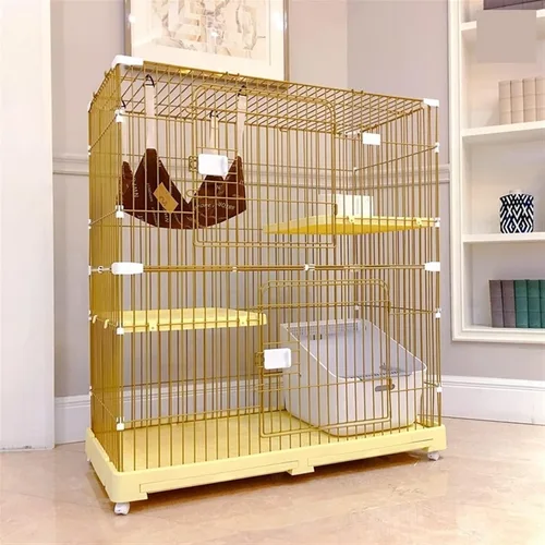 Miniatura 8 de Casa para gatos, jaula para gatos, espacio libre súper grande, casa de dos pisos, doble y tres pisos, casa para gatos