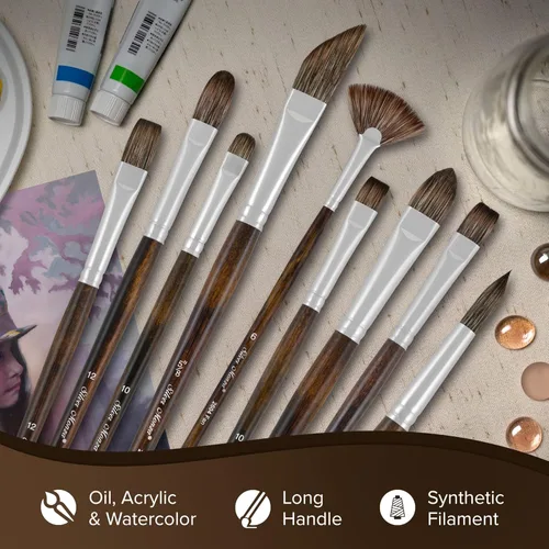 Miniatura 3 de Silver Brush Limited 2612-5/8 Monza Dagger Striper - Pincel para óleo, acrílico y pinturas de cuerpo pesado, tamaño 5/8 pulgadas, mango largo