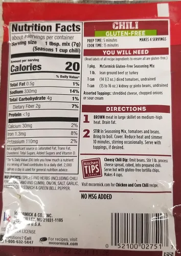 Miniatura 4 de McCormick Mezcla de condimentos de chile sin gluten, 1 oz (paquete de 3)