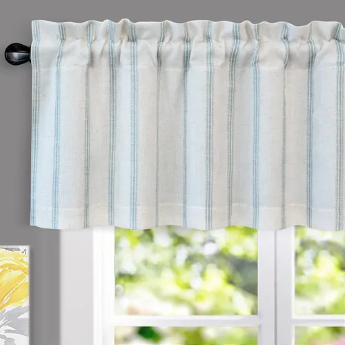 Miniatura 29 de DriftAway Briony - Cortina opaca con amarre para cocina, ajustable, diseño de globos, líneas texturizadas, estampadas, persianas romanas