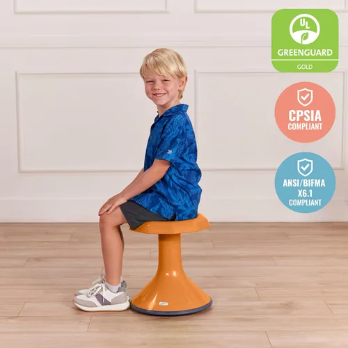 Miniatura 7 de ECR4Kids - Taburete oscilante activo ACE para niños y adultos, aula flexible y asientos en el hogar Naranja
