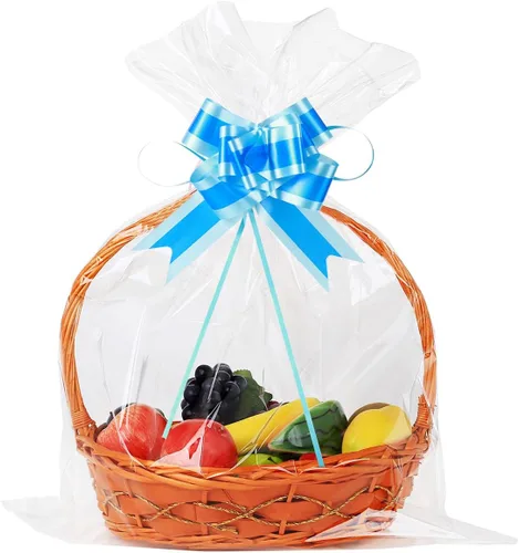 Miniatura 7 de Paquete de 50 bolsas grandes de celofán de 24 x 30 pulgadas, para cestas de regalo de celofán transparente, extra grandes de 2.3 mil de grosor