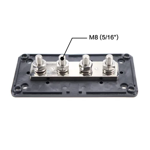 Miniatura 3 de IZTOSS Barra de autobús de 12 V, resistente al agua, bloque de distribución de energía con 4 pernos de terminal de 5/16 pulgadas (M8), barra de bus
