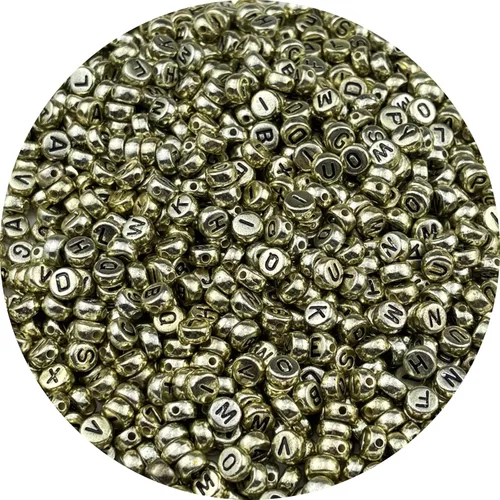 Miniatura 12 de 1000 cuentas redondas de acrílico del alfabeto para la fabricación de joyas y manualidades (cuentas blancas de letras coloridas)