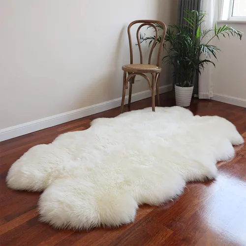 Miniatura 9 de WL&ALLEN Alfombra grande de piel de oveja auténtica gruesa y exuberante de 3 pulgadas de pelo, lujosas pieles australianas Alfombras de lana