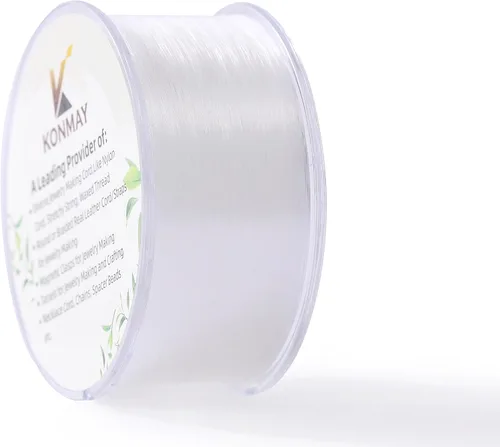 Miniatura 11 de KONMAY - Alambre de pesca transparente con estuche, 50 m de línea de pesca de nylon monofilamento de 0,7 mm, hilo invisible para colgar adornos