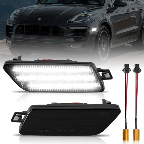 Miniatura 8 de POPMOTORZ Kit de luces de señalización lateral del parachoques delantero, kit de lámparas intermitentes LED ámbar completas para 2014-2022 Porsche