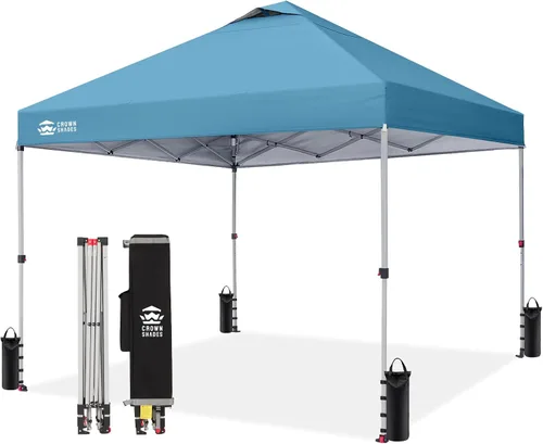 Miniatura 12 de CROWN SHADES Toldo desplegable de 8 x 8 pulgadas, tienda de campaña de playa con instalación CenterLok de un empuje, parasol fácil para exteriores