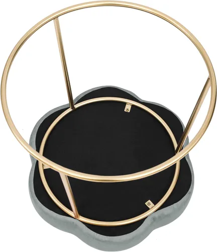 Miniatura 5 de Joveco Taburete otomano de terciopelo, reposapiés tapizado con patas de metal dorado, moderno asiento de mesa auxiliar pequeño para sala de estar
