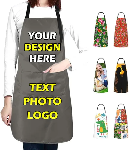 Miniatura 33 de Delantales impermeables personalizados para diseñar tu propia imagen, logotipo, texto, añadir fotos, delantal para cocinar hornear, 33 x 27.5