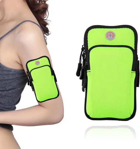 Brazalete para correr, correa deportiva ajustable para correr, brazalete de entrenamiento para iPhone, bolsa de celular para ejercicio, hombres y