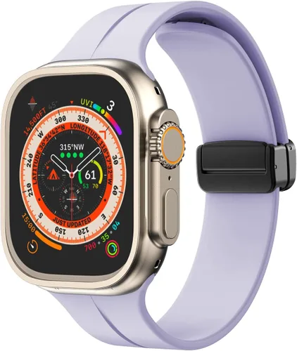 Miniatura 40 de Banda magnética compatible con Apple Watch de 38mm 40mm 41mm 42mm 44mm 45mm 46mm 49mm, mujeres y hombres, correa deportiva de silicona compatible
