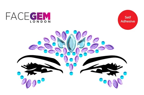Miniatura 21 de 32 piezas de gemas faciales (diseños aleatorios) autoadhesivas con purpurina para tatuaje, gemas para festivales, fiestas rave, maquillaje corporal
