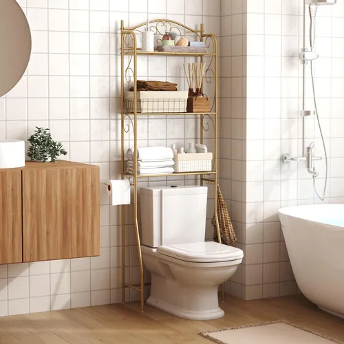 Miniatura 2 de HOME BI Estante de almacenamiento sobre el inodoro, estante organizador de baño de 3 niveles, soportes de inodoro independientes que ahorran espacio