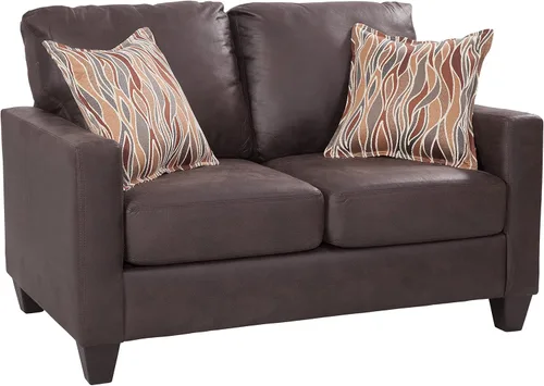 Miniatura 3 de American Furniture Classics Sofá de dos plazas con brazos cuadrados, marrón