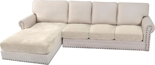 Miniatura 114 de H.VERSAILTEX - Funda de terciopelo elástica y afelpada para protección de cojines de sofá biplaza, silla o sofá, 2 piezas, tamaño grande, color gris