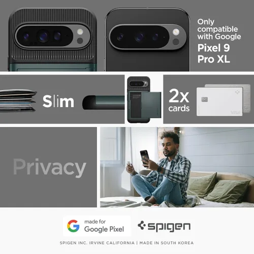 Miniatura 2 de Spigen Slim Armor CS - Funda diseñada para Pixel 9 Pro XL (2024) [protección de grado militar] - Abyss Green