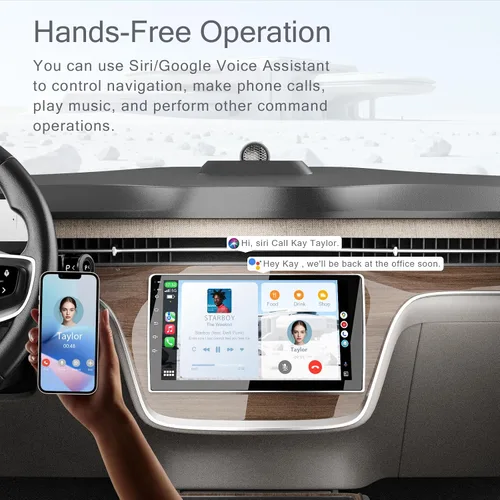 Miniatura 2 de Haudio Estéreo de auto doble DIN de 9 pulgadas con CarPlay inalámbrico y Android Auto, navegación GPS, cámara de respaldo, ajuste universal