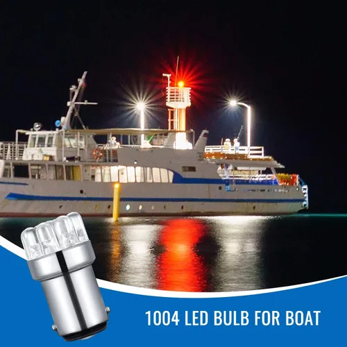 Miniatura 7 de Honoson 4 bombillas LED 90 1004 de repuesto LED marino BA15D bombilla LED para luces de navegación de barcos, luces de anclaje de barco, luces