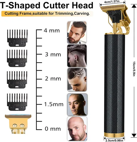 Miniatura 3 de T-Blade - Recortadora de pelo para hombres, recortadora de barbero inalámbrica sin huecos, recortadora profesional recargable con 4 peines guía