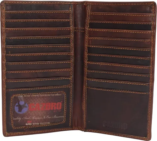 Miniatura 21 de Marshal Billetera de Cuero Bifold con Bloqueo RFID para Hombres y Mujeres Soporte de Cuero Genuino con 19 Ranuras, 2 Compartimentos para Billetes
