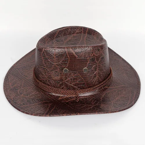 Miniatura 6 de L'VOW Conjunto de sombrero de vaquero retro de piel sintética con bandana para mujeres y hombres, disfraz temático de fiesta