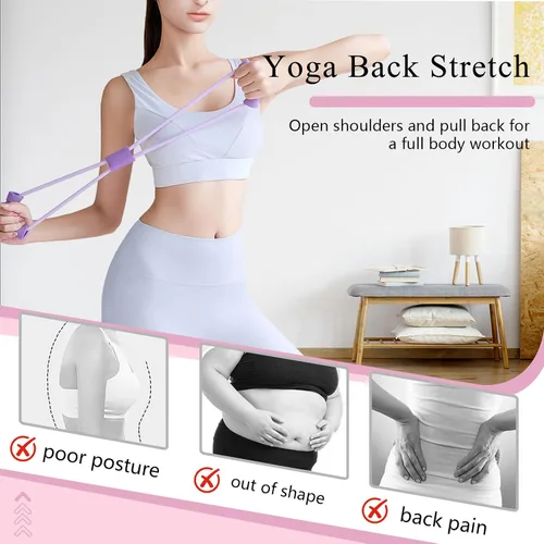 Miniatura 5 de Paquete de 2 bandas de resistencia de figura 8, bandas elásticas de entrenamiento para ejercicio, brazo, espalda, hombro, fitness, equipo de cuerda