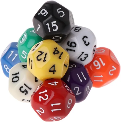 Miniatura 4 de 10 dados poliédricos D16 de 16 caras para juegos de mesa