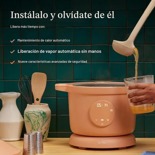 Miniatura 4 de Our Place Dream Cooker Multicocina antiadherente de cerámica de 6 cuartos de galón y olla a presión con controles de pantalla táctil y liberación
