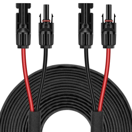 Miniatura 12 de Cable de extensión de panel solar de 30 pies 10 AWG con conectores hembra y macho, cable de extensión solar para paneles solares, controladores