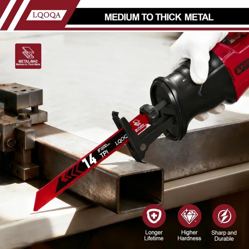 Miniatura 5 de Juego de hojas de sierra recíproca bimetálicas de 12 piezas, hojas de sierra premium de 6, 8 y 9 pulgadas para cortar madera y metal con caja