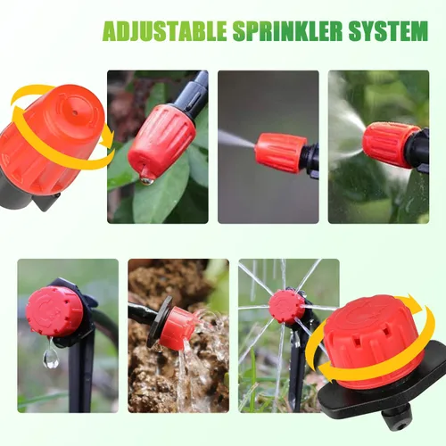 Miniatura 3 de Sistema de riego por goteo de 164 pies, sistema automático de riego de jardín de 192 piezas con rociador de boquilla de nebulización ajustable, tubo