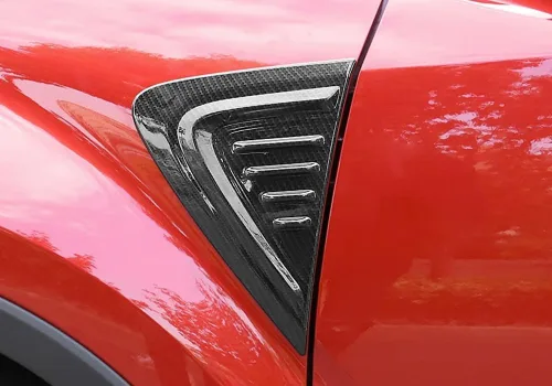 Miniatura 3 de Isolay Accesorios de coche ABS con patrón de fibra de carbono para guardabarros laterales delanteros, rejillas de ventilación, cubierta de salida