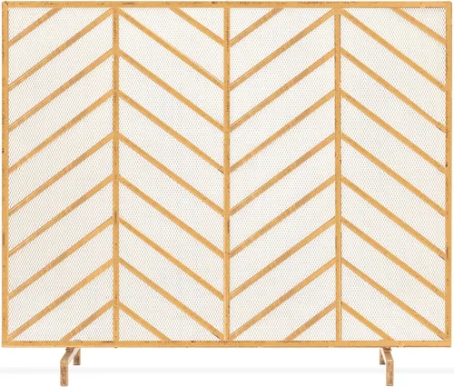Miniatura 10 de Best Choice Products Panel individual de 38 x 31 pulgadas, hecho a mano, malla de hierro forjado, protector contra chispas contra incendios