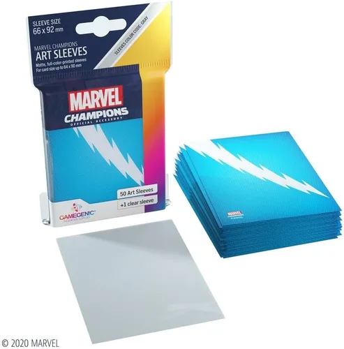 Miniatura 2 de Gamegenic Marvel Champions The Card Game - Fundas oficiales de Quicksilver Art Paquete de 50 fundas artísticas y 1 funda transparente Soporte