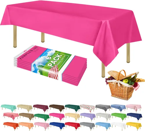 Miniatura 52 de Zimpleware - Mantel redondo de plástico para fiestas de 213 cm (84 pulgadas) de diámetro (paquete de 1, 6 y 12 unidades)